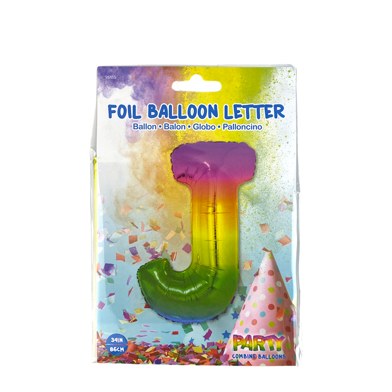 Afbeelding laden in galerijviewer, Ballon folie letter j rainbow 86cm