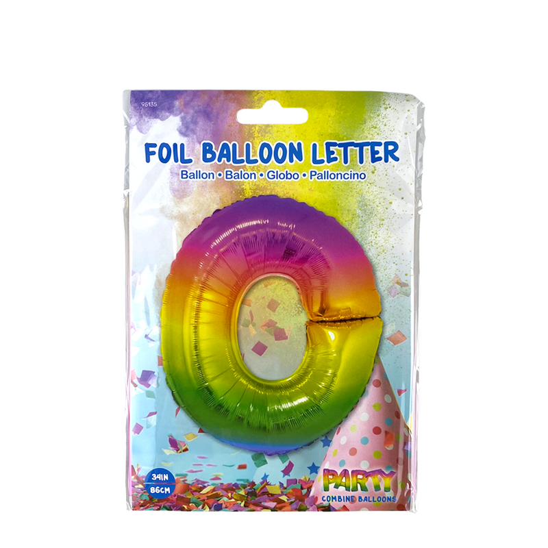 Afbeelding laden in galerijviewer, Ballon folie letter o rainbow 86cm