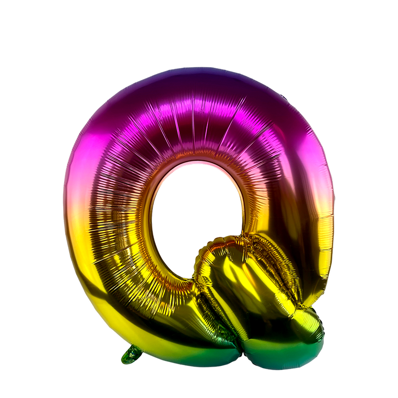 Chargez l'image dans la visionneuse de la galerie, Ballon folie letter q rainbow 86cm