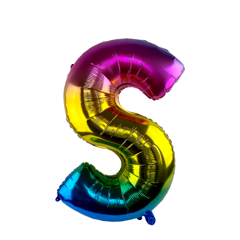 Afbeelding laden in galerijviewer, Ballon folie letter s rainbow 86cm
