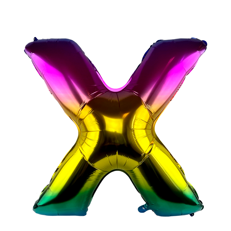 Afbeelding laden in galerijviewer, Ballon folie letter x rainbow 86cm