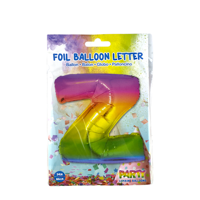 Laden Sie das Bild in Galerie -Viewer, Ballon folie letter z rainbow 86cm