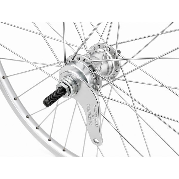 Afbeelding laden in galerijviewer, Achterwiel 28 x 1 4'' aluminium zac 2000 velg - favorit remnaaf - zilver
