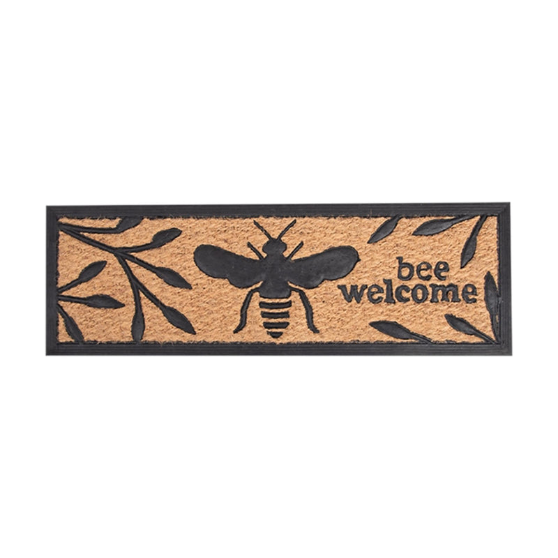 Cargue la imagen en el visor de la galería, Esschert design deurmat bijenprint rubber kokos 25x75,5cm