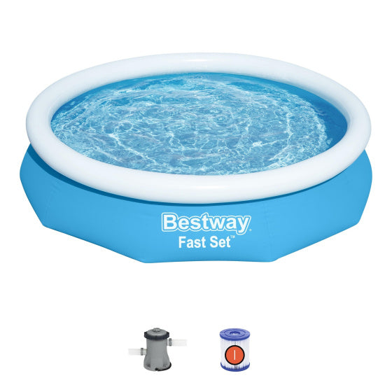 Load image into Gallery viewer, Bestway opblaaszwembad fast set met pomp rond 305-s