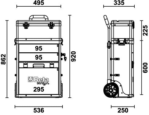 Afbeelding laden in galerijviewer, Beta c41h trolley, twee-delig grijs - 041000010