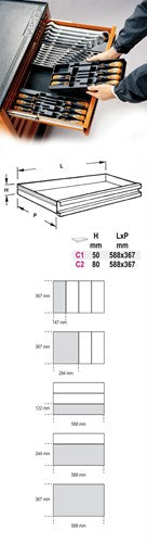 ギャラリービューアに画像をロードする, Beta harde voorgevormde inzetbakken met assortiment gereedschap t52 - 024240052