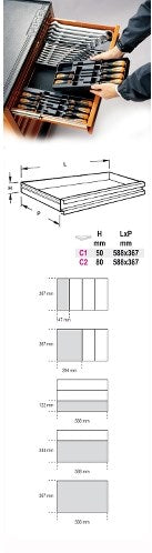 Afbeelding laden in galerijviewer, Beta t236 harde voorgevormde inzetbakken met assortiment gereedschap - 024240236
