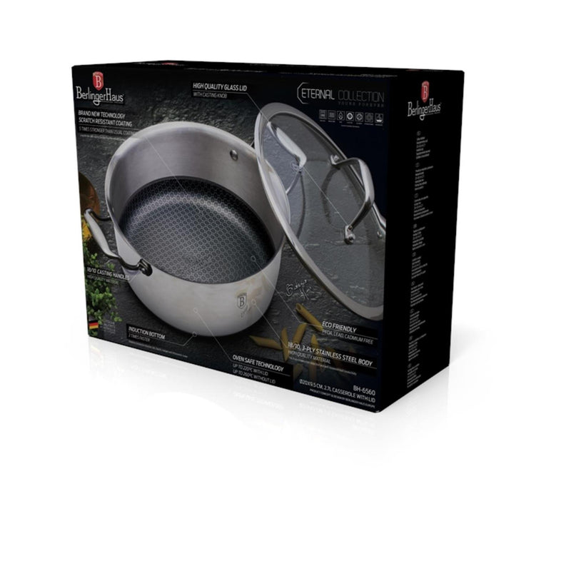 Afbeelding laden in galerijviewer, Berlingerhaus kookpan 20 cm rvs 2,4l eternal collection met eterna coating geschikt voor alle warmetbronnen ook inductie en oven