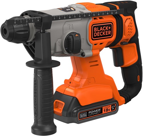 Load image into Gallery viewer, Black+decker bcd900e2k 18v 2x2.5ah 1.2j sds+ boorhamer | 2x 18v 2.5ah accu's + 1a lader | in koffer - bcd900e2k-qw