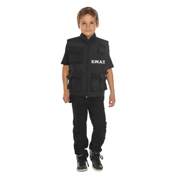 Load image into Gallery viewer, Boland Verkleedpak Swat Kogelvrijvest Junior Zwart