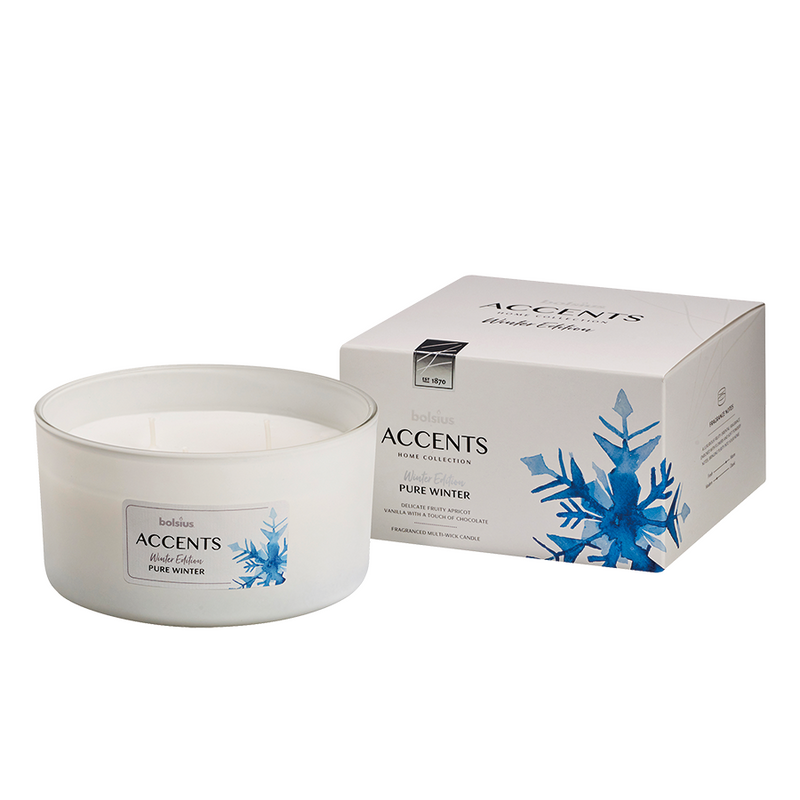 Afbeelding laden in galerijviewer, Bolsius geurglas accents multi lont pure winter 75 137mm