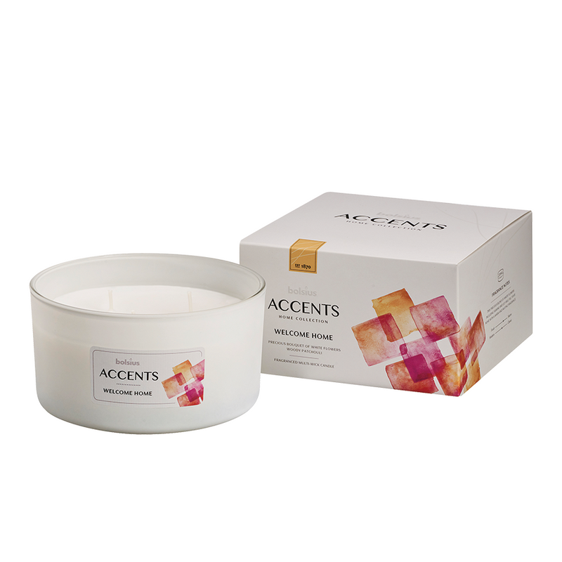 Afbeelding laden in galerijviewer, Bolsius geurglas accents multi lont welcome home 75 137mm