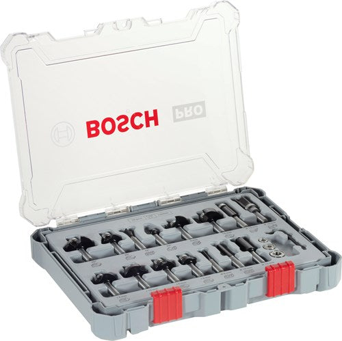 Afbeelding laden in galerijviewer, Bosch accessoires 15-delige gemengde freesset - schachtdiameter 8 mm - 2607017472