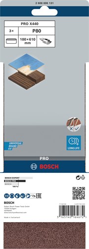 Chargez l'image dans la visionneuse de la galerie, Bosch accessoires 3 banden 100x610 x440, best for wood+paint , k80 - 2608606131