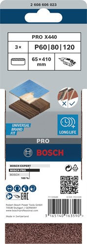 Load image into Gallery viewer, Bosch accessoires 3 banden 65x410 x440, best for wood+paint , set - 2608606023