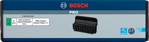 ギャラリービューアに画像をロードする, Bosch accessoires bosch professional pro impact krachtdoppenset lang 1 2 9-delig - 2608003040