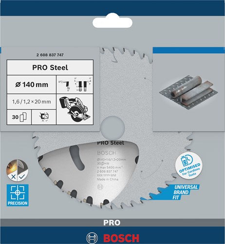 Afbeelding laden in galerijviewer, Bosch accessoires cirkelzaagblad | standard for steel | 140 mm | t30 2608837747
