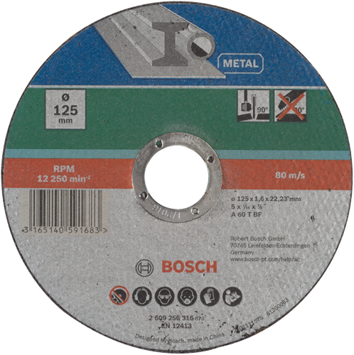 Load image into Gallery viewer, Bosch accessoires doorslijpschijf metaal | 125 x1,6 | recht - 2609256316