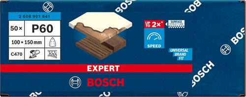 Load image into Gallery viewer, Bosch accessoires expert c470 schuurpapier 100 x 150 mm, k 60, 50-delig - 2608901641