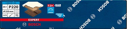 Afbeelding laden in galerijviewer, Bosch accessoires expert c470 schuurpapier voor excenterschuurmachines 225 mm, 19 gaten, k220 25-delig - 1 stuk(s) - 2608901153