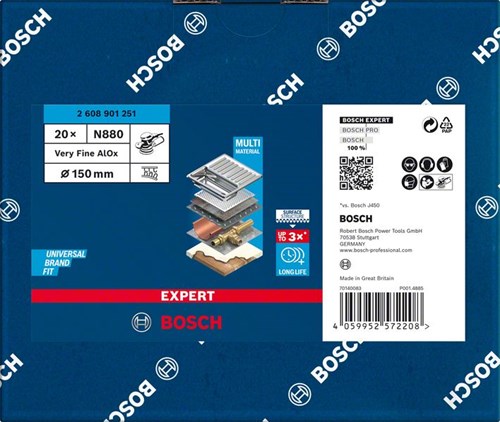 Load image into Gallery viewer, Bosch accessoires expert n880 vliesschijf voor excenterschuurmachines 150 mm, zeer fijn a - 1 stuk(s) - 2608901251