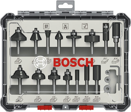 Chargez l'image dans la visionneuse de la galerie, Bosch accessoires frezenset gemixt | 1 4 | 15-delig - 2607017473