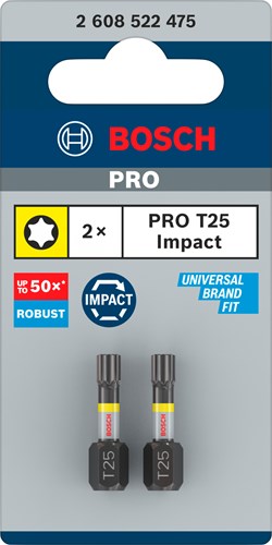 ギャラリービューアに画像をロードする, Bosch accessoires impact control t25 25mm | 2 stuks - 2608522475