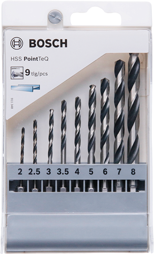 Laden Sie das Bild in Galerie -Viewer, Bosch accessoires bosch accessories 2607002826 pointteq hss metaal-spiraalboorset 9-delig 2 mm, 3 mm, 4 mm, 5 mm, 6 mm din 338 zeskant sc