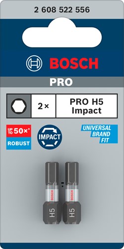 Afbeelding laden in galerijviewer, Bosch accessoires pro hex slagschroefbit | h5 | 25 mm | 2-delig - 2608522556