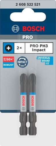 Afbeelding laden in galerijviewer, Bosch accessoires pro phillips slagschroefbit | ph3 | 55 mm | 2-delig - 2608522521