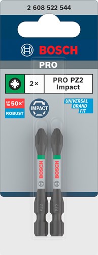 Laden Sie das Bild in Galerie -Viewer, Bosch accessoires pro pozidriv slagschroefbit | pz2 | 55 mm | 2 stuks - 2608522544
