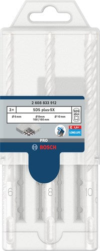 Laden Sie das Bild in Galerie -Viewer, Bosch accessoires pro sds plus-5x hammer drill bit set | 6 8 10 mm | 3 pcs - 2608833912