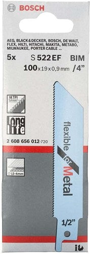 Load image into Gallery viewer, Bosch accessoires reciprozaagblad s 522 ef flexible for metal 5st - 2608656012