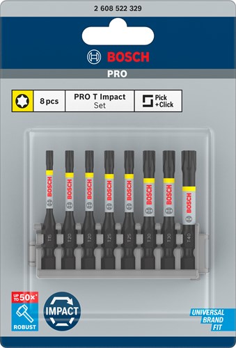 Load image into Gallery viewer, Bosch accessoires schroefbit impact control t15 t20 t25 t30 t40 50 mm 8x - 2608522329