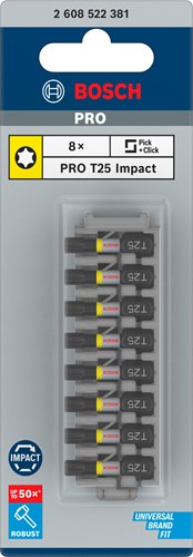 Load image into Gallery viewer, Bosch accessoires schroefbit impact control t25, 25 mm 8x - 2608522381