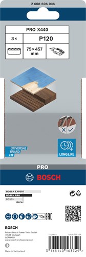 Load image into Gallery viewer, Bosch accessoires schuurbanden redwood | 75 x 457 mm | k120 | 3 stuks | 2608606036 - 2608606036