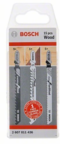 Afbeelding laden in galerijviewer, Bosch accessoires set decoupeerzagen voor hout | 15 stuks - 2607011436