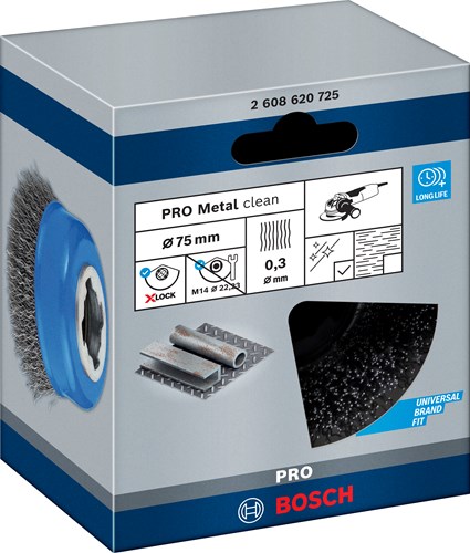 Load image into Gallery viewer, Bosch accessoires x-lock komstaalborstel gegolfde draad 75mm staal 0.3mm - 1 stuk(s) - 2608620725
