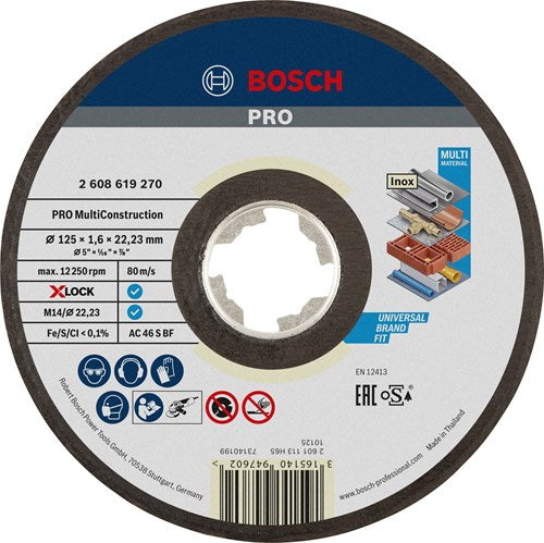 Load image into Gallery viewer, Bosch accessoires x-lock slijpschijf multi construction 125x1.6x22.23mm, recht - 1 stuk(s) - 2608619270