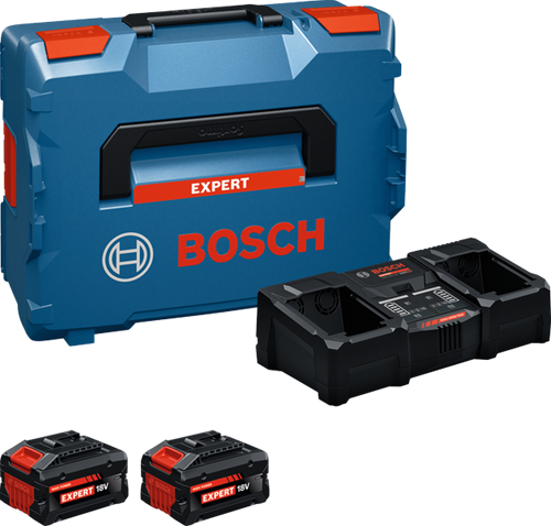 Afbeelding laden in galerijviewer, Bosch blauw 18v 8,0ah accu starterset exba18v-80 2-320 | 2x 8.0ah exba18v-80 accu + lader exal18v2-320 - 1600a0373x