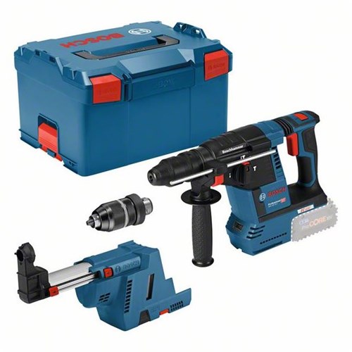 Load image into Gallery viewer, Bosch blauw gbh 18v-26 f accuboorhamer met stofafzuiging gde 18v-16 | sds plus | zonder accu's en lader - 061191000k