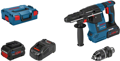 Chargez l'image dans la visionneuse de la galerie, Bosch blauw gbh 18v-26 f | accuboorhamer | sds plus | met boorhouder | 2x procore18v 5.5ah - 061191000f