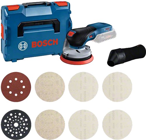 Load image into Gallery viewer, Bosch blauw gex 18v-125 professional | accu-excenterschuurmachine | 18v zonder accu's lader + m480 starterset | in l-boxx - 0615a5004h