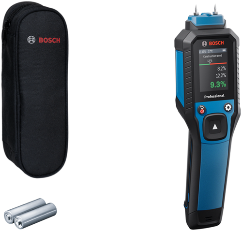 Load image into Gallery viewer, Bosch blauw gmp 2-15 materiaalvochtmeter | 2x batterij 1,5v lr6 (aa) + opbergetui - 0601078100