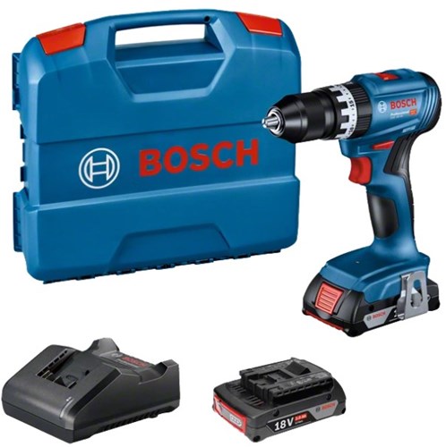 Load image into Gallery viewer, Bosch blauw gsb 18v-45 accu schroef- en klopboormachine | 2 x 2,0 ah accu + oplader | in l-case 06019k3302