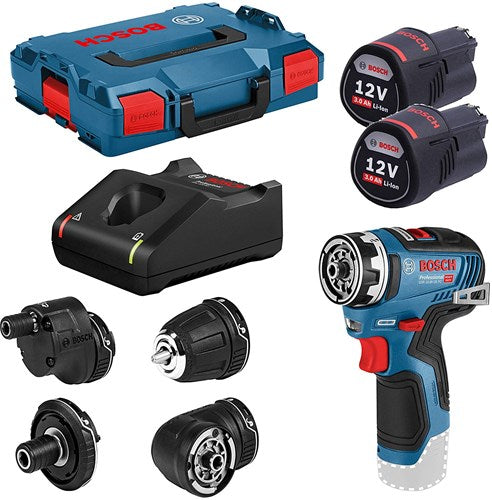Load image into Gallery viewer, Bosch blauw gsr 12v-35 fc accu boorschroevendraaier + opzetstukken | 2x 3.0ah accu's | in l-boxx - 06019h3000