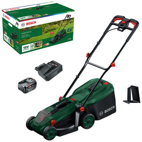 Load image into Gallery viewer, Bosch groen accumaaier rotak 18v-34 | incl. 1 x 18 v li-ion accu (4,0 ah) + al18v-44 lader + mulchplug - 06008b9n00