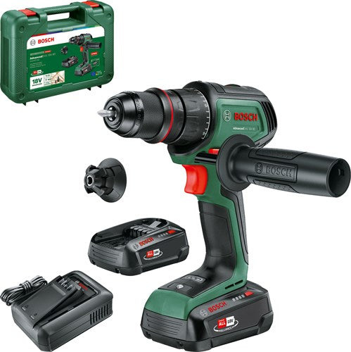 Afbeelding laden in galerijviewer, Bosch groen advanceddrill 18v-80 quicksnap accuschroefboormachine | 45-min. lader (al 18v-44) en 2x 18 v li-ion accu's (2,5 ah)) - 06039e2002