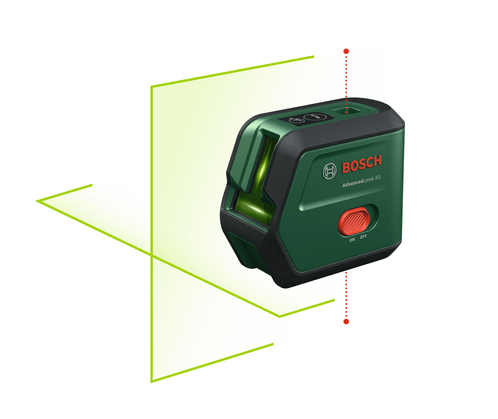 Afbeelding laden in galerijviewer, Bosch groen advancedlevel 2g set kruislijnlaser | geïntegreerde li-ion batterij + opbergetui + statief 1,2 m - 0603663gz1